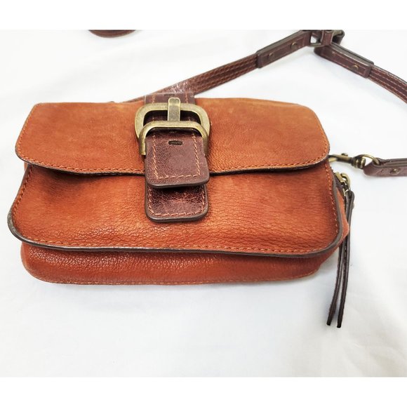 Cynthia Vincent Womens Brown Leather Mini Crossbody Bag Purse - Picture 4 of 10